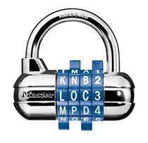 Master Lock 1534D Password Plus Combo Lock in Blue, Yellow, Orange, Red or Silver (Colors Vary), 1-Pack