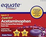 UPC 681131837385 product image for Equate, Junior Pain Reliever, Grape Flavor, Ages 6-11, 24 Meltaways Tablets, Ace | upcitemdb.com