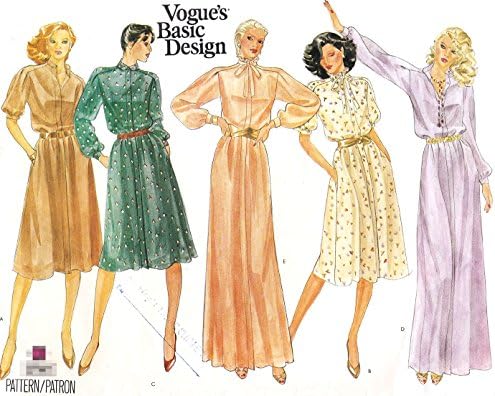 Vogue vintage sewing pattern 2741 saddle shoulder dress - Size 12