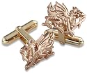 Clogau 9ct Yellow & Rose Gold Diamond Gents Welsh Dragon Cufflinks