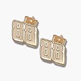 Dale Earnhardt, Jr. 3/8 Small 88 Post Earrings - Gold Plated Jewelry