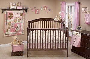 Little Bedding Dreamland Teddy Girl Crib Bedding Set