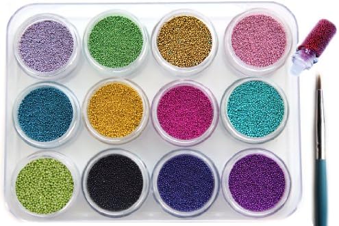 12 Colors 3D Mini Beads Balls For Amazing And Hot Caviar Nails With Bonus
