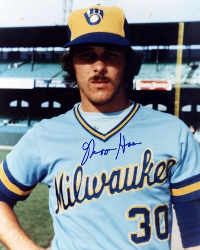 Moose Haas Autographed/Hand Signed 8x10 Photo - Milwaukee Brewers