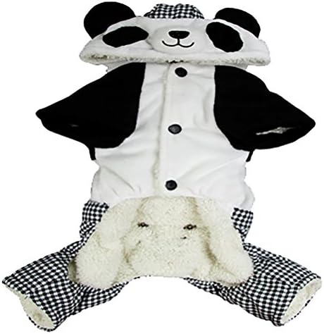 LovePets Cute Panda Suspender Trousers Warm Pet Costume Black White M