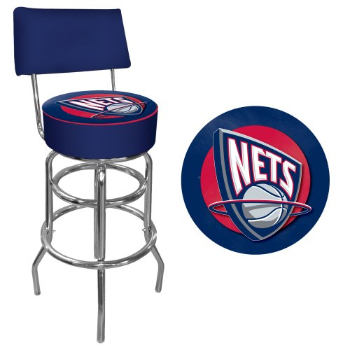 NBA New Jersey Nets Padded Swivel Bar Stool with Back