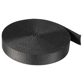1 Inch 10 Yards Black Nylon Heavy Webbing
