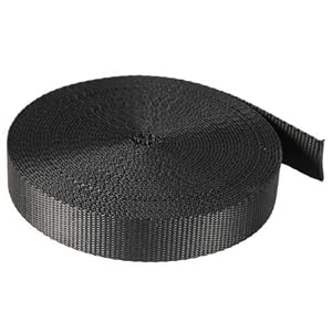 1 Inch 20 Yards Black Nylon Heavy Webbing