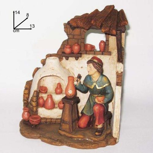 Scenario laboratorio vasaio per presepe 