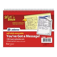 Adams You've Got A Message Pad, 5.25 x 7.33 Inch, 2-Part, Carbonless, 2 Messages per Page, 200 Sets, White and Canary (SC5702WS)