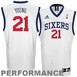 NBA adidas Thaddeus Young Philadelphia 76ers Youth Revolution 30 Performance Jersey - White (Medium)