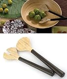Coffee Bean Bamboo Salad Server Set by Precidio