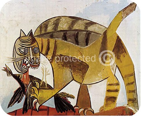 Artist Pablo Picasso MOUSE PAD Cat Devouring Bird