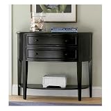Powell Antique Black with Sand Through Terra Cotta Demilune Console
Table