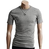 51vwD7oQLeL. SL160  casual t shirts|Mens Casual Short Sleeve Single Color Round neck T shirt GRAY L (070R) Reviews
