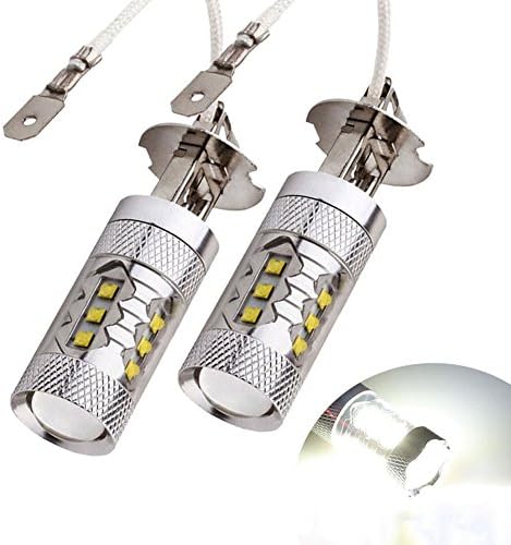 DIBMS 2Pcs High Power 80W CREE White H3 High Power LED Tail Turn Brake Car Light Lamp Bulb