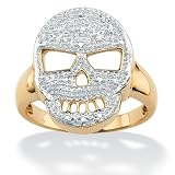 18K Gold Over Sterling Silver Diamond Accent Ring