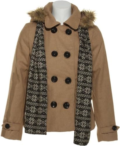 BLACK LIPSTICK Wool-Blend Jacket w/ Detachable Fur Hood & Scarf, MED