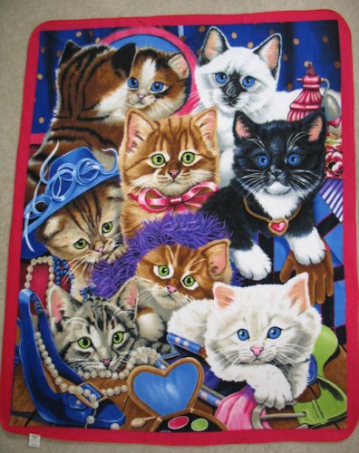 Dress Up Kitty (Cat) Fleece Throw Blanket