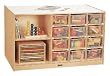 Mobile Storage Island With Clear Trays - School & Play Furniture