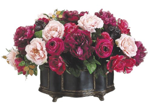 Elegant Silk Roses, Peonies & Ranunculus Centerpiece