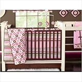 IMAGE OF Bundle-58 Mod Dots and Stripes 10 Piece Crib Set in White / Pink / Chocolate