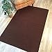 Anti-Bacterial Rubber Back AREA RUGS Non-Skid/Slip 3x5 Floor Rug | Solid Brown Plain Color Indoor/Outdoor Thin Low Profile Living Room Kitchen Hallways Home Decorative Traditional Rug
