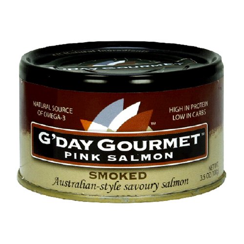 G'Day Gourmet Smoked Pink Salmon, 3.5-Ounce Cans (Pack of 12) by G'Day Gourmet