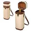 Bali 1-Bottle Woven Straw/ Leatherette Wine Case w/ Corkscrew (Cabana)