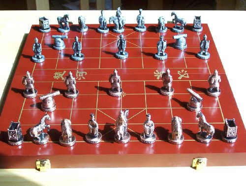 Stereoscopic Chinese Chess Set with 12 inch folding board