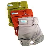 Reusable Washable Dog Diapers - Size Medium - (3 Pack) - Durable Dog Wraps for both Male and Female Dogs - Premium Quality