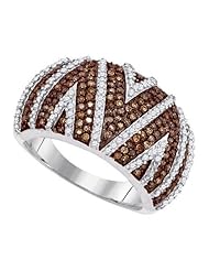 0.90CTW COGNAC DIAMOND MICRO-PAVE RING