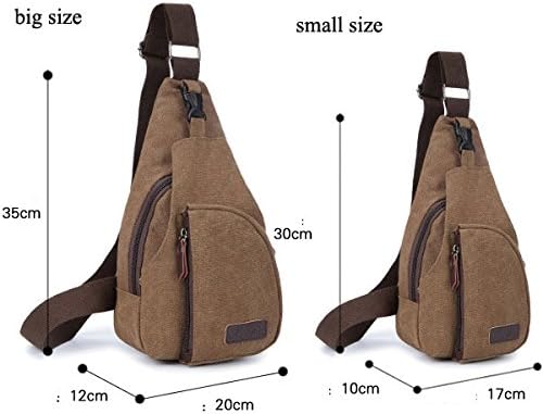 Military Messenger Outdoor Sports Casual Canvas Backpack Crossbody Sling Bag Shoulder Pouch Chest Bag for Men Women Two Size (Black, S)