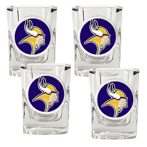 Minnesota Vikings NFL 4pc Square Shot Glass Set