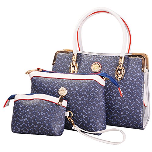 Deluxe women 3 piece tote bag pu leather handbag purse …