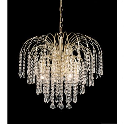 Four Light Chandelier in Polished Brass