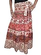 Wrap Skirt- Apricot Orange Print Cotton Gypsy Wrap Around Skirt Dress, Gift Idea
