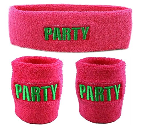 Funny Guy Mugs PARTY Sweatband Set (3-Pack: 1 Headband & 2 Wristbands)