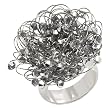 Clustured Ring, grey/silver-plated, L