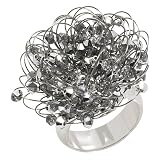 Clustured Ring, grey/silver-plated, M