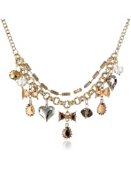 Betsey Johnson "Iconic Summer Metallics" Multi-Charm Necklace, 19"