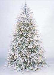 7.5' Flocked Hunter Fir Pre-Lit Artificial Christmas Tree - Clear Lights