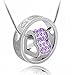 DDU(TM) 1Pc Purple- Unique Love Heart Ring Shape Crystal Rhinestone Pendant Neck Chain Necklace Valentine's Day Gift