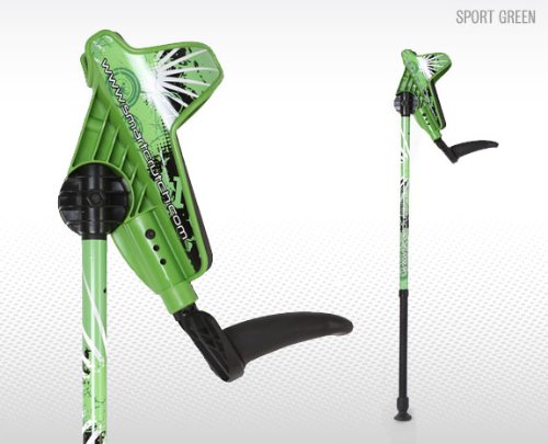 SMARTCRUTCH Adjustable Forearm Crutches (Green) - 1 Pair / Adult 5'0