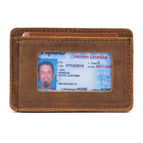 Saddleback Leather Front Pocket ID Wallet - Indestructible, Thin, Minimalist ID and Card Holder