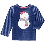 GYMBOREE(ジンボリー) スノーガールティ ウインターブルーストライプ トップス長袖Tシャツ 12～18ヶ月【並行輸入】