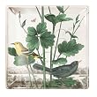 Summer Birds Design Glass Transferware Decorative Tray