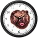 Grizzly Bear or Brown Bear Animal Wall Clock by WatchBuddy Timepieces (Black Frame)