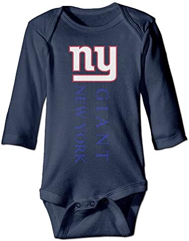 100% Cotton New York Giants Logo Infant Go Long Sleeve Climb Jumpsuit Navy