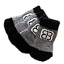 Petego Traction Control Indoor Socks for Dogs, Black/Gray, Small, Set of 4